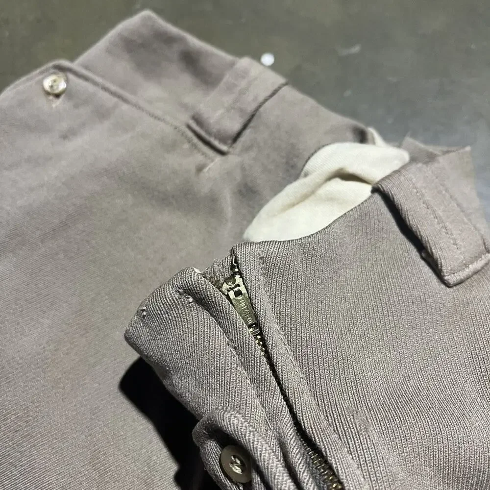 Vintage 50s Brown Western Gabardine Side Zip Pants 28x26